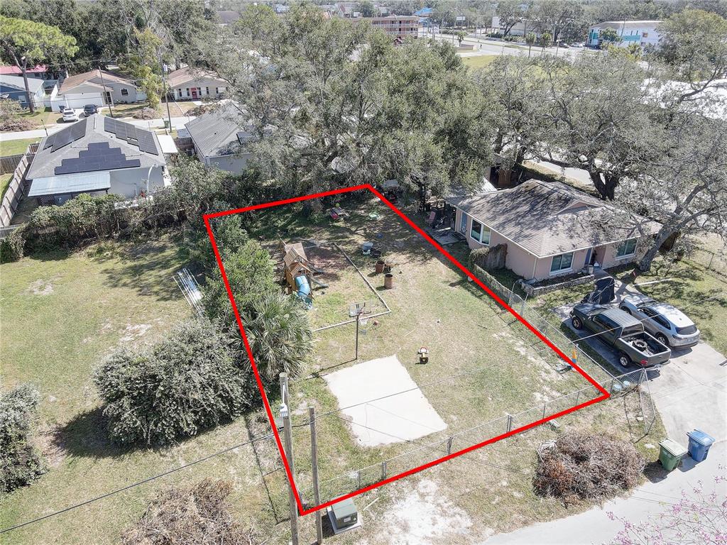 an aerial view of a house