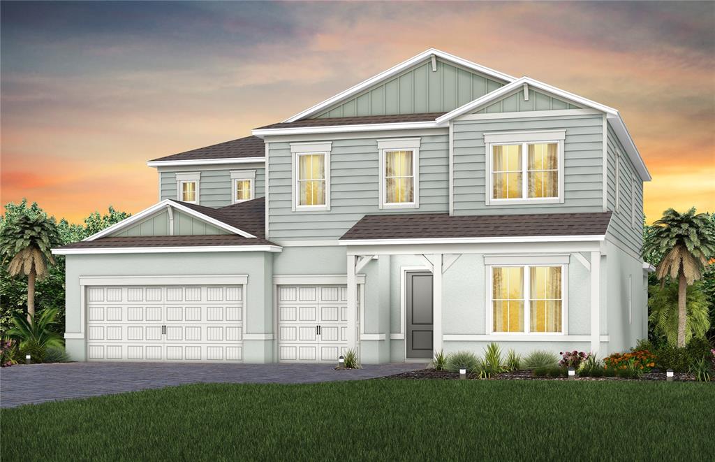 Exterior Design. Artistic rendering for this new construction home. Pictures are for illustrative purposes only. Elevations, colors and options may vary.