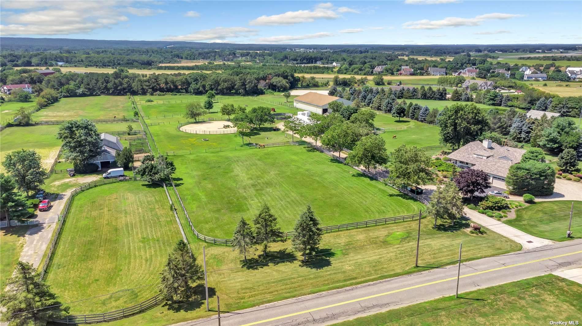 an aerial view of a residential houses with outdoor space