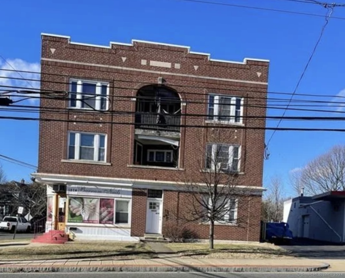 a front view of a building