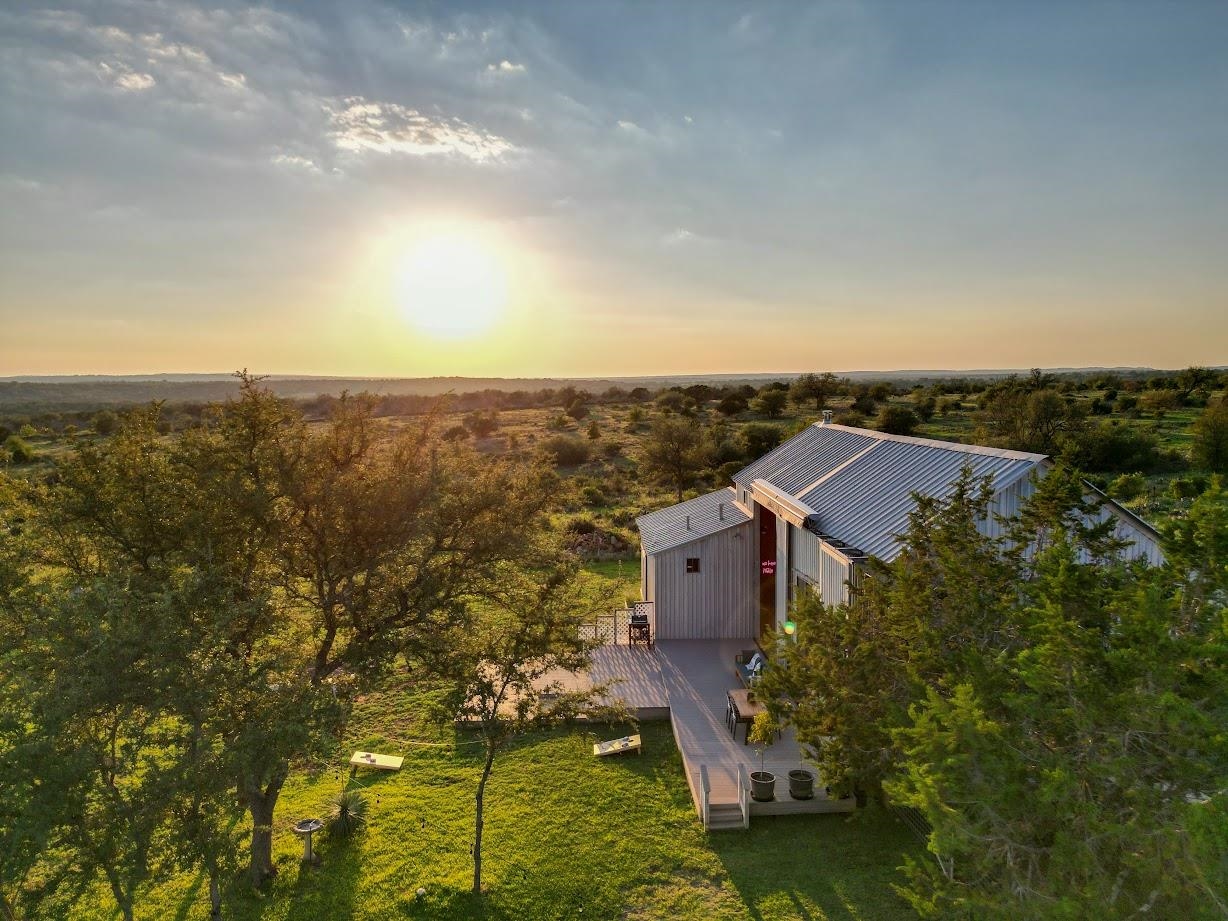 an aerial view of multiple house