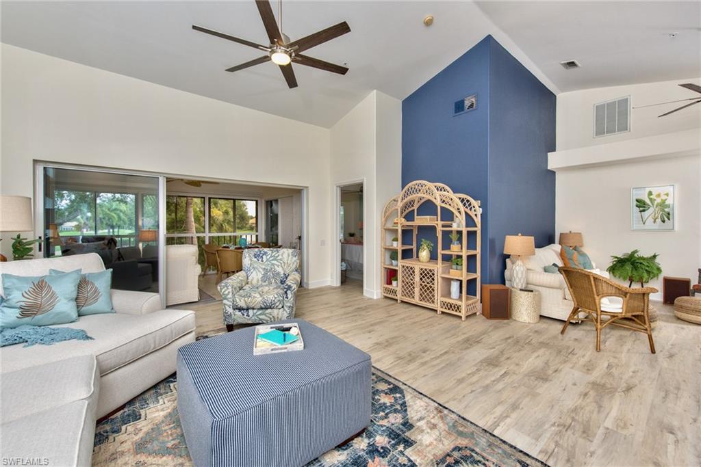 a living room with furniture