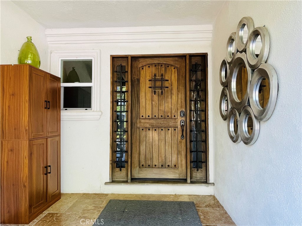 a view of a door of the house