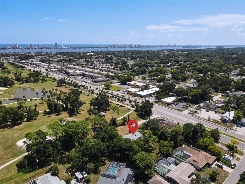 an aerial view of a city