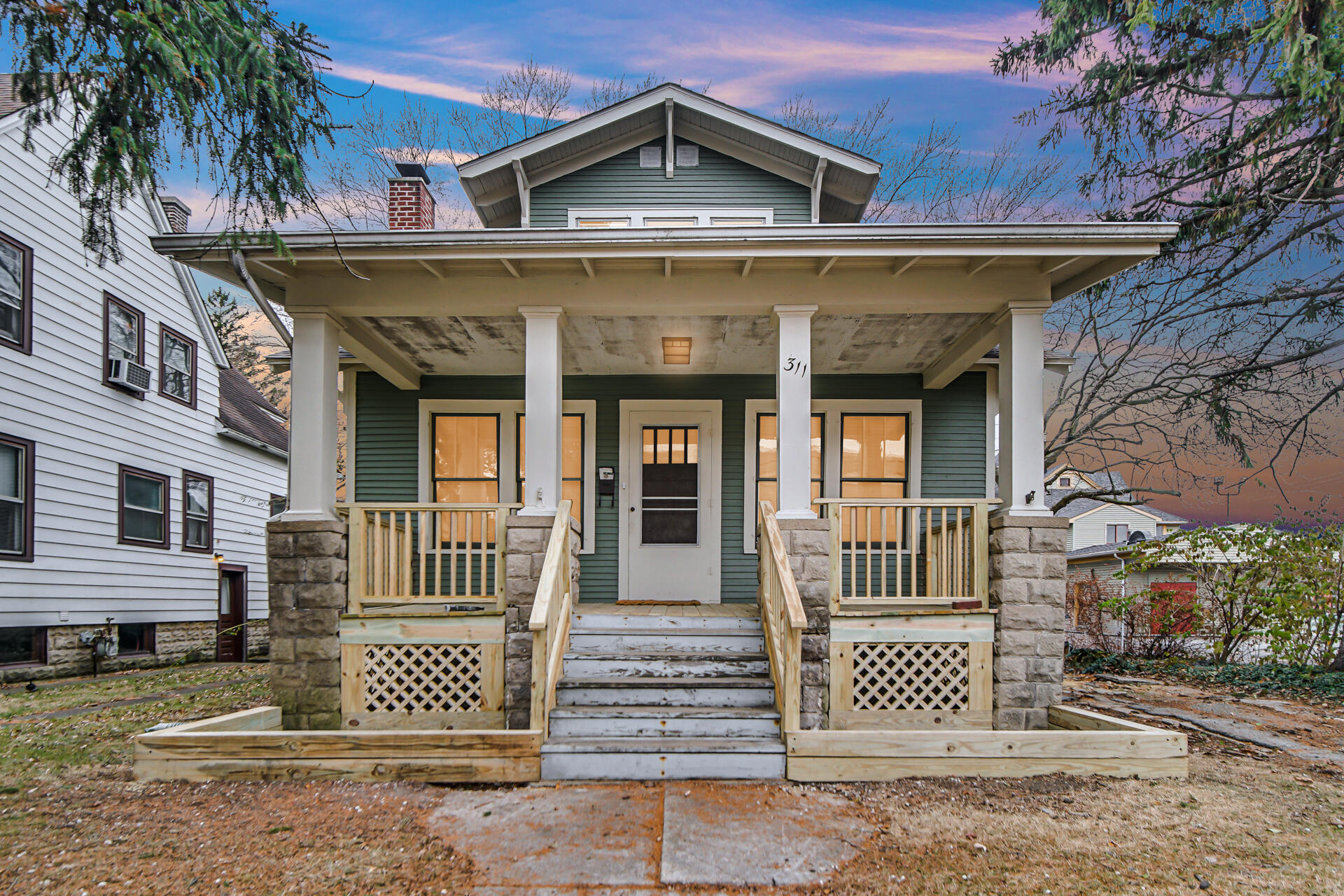 a front view of a house