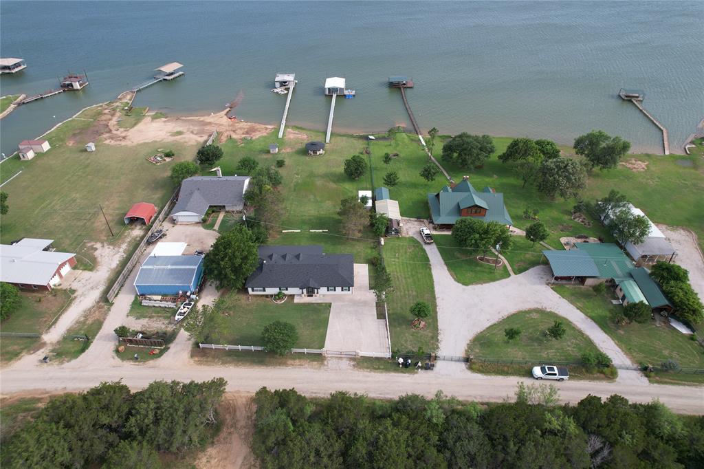 an aerial view of a house