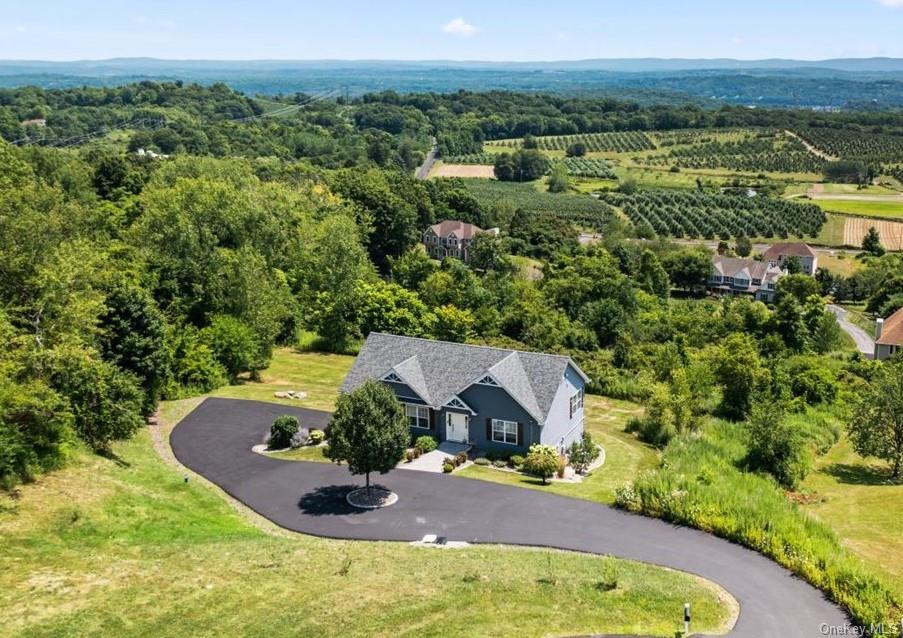 an aerial view of a house