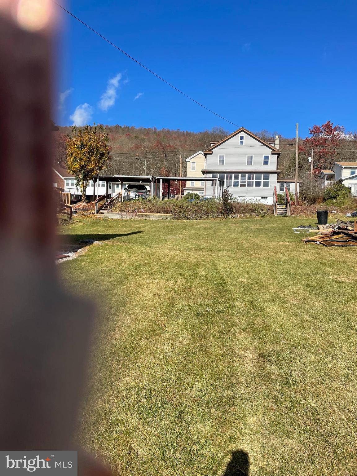 a view of a lake with a big yard