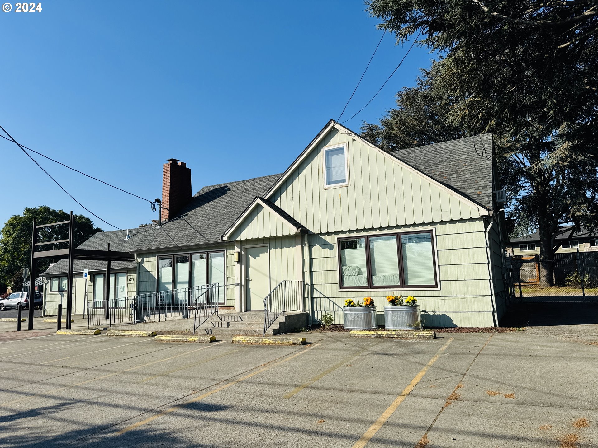 a view of a house with a patio