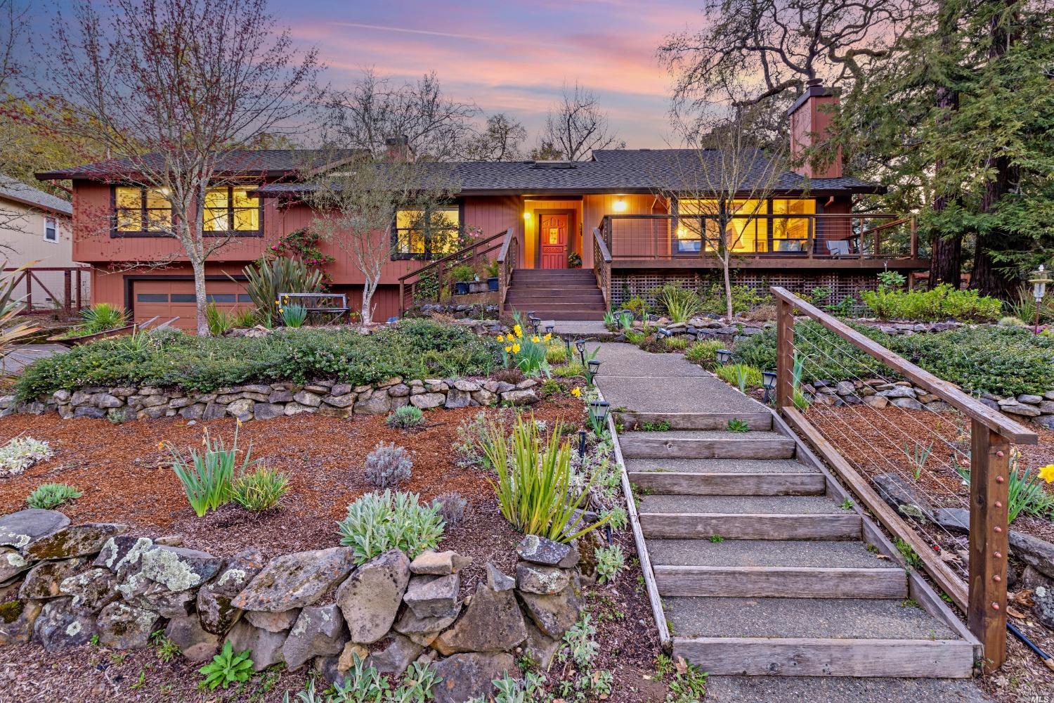 Impressive, extensive decks in front, back and side yards.. You’ll feel as if you are in Tahoe, kicking your shoes off and feet up with your favorite beverage, staring at stars in awe of this treasured and unique beauty and yet being close to everything! Solar panels and EV charger in garage.