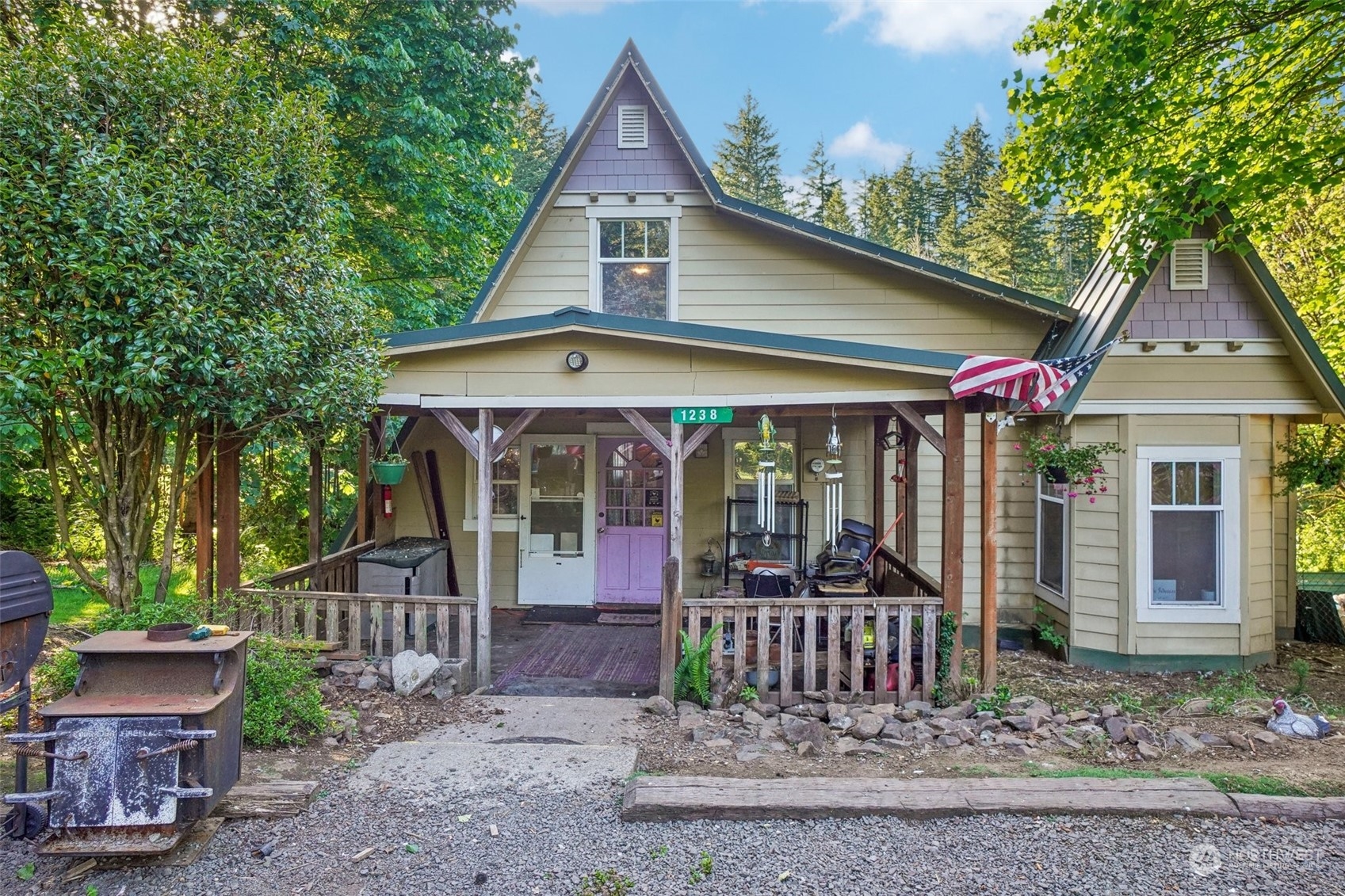 a front view of a house with porch