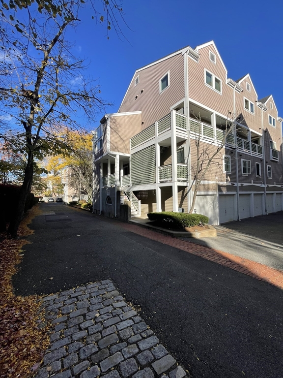 a large building with a street