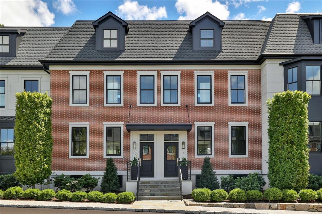 front view of a brick house