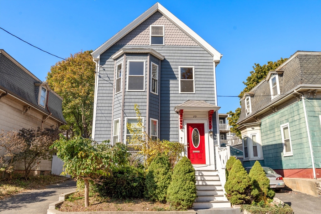 a front view of a house