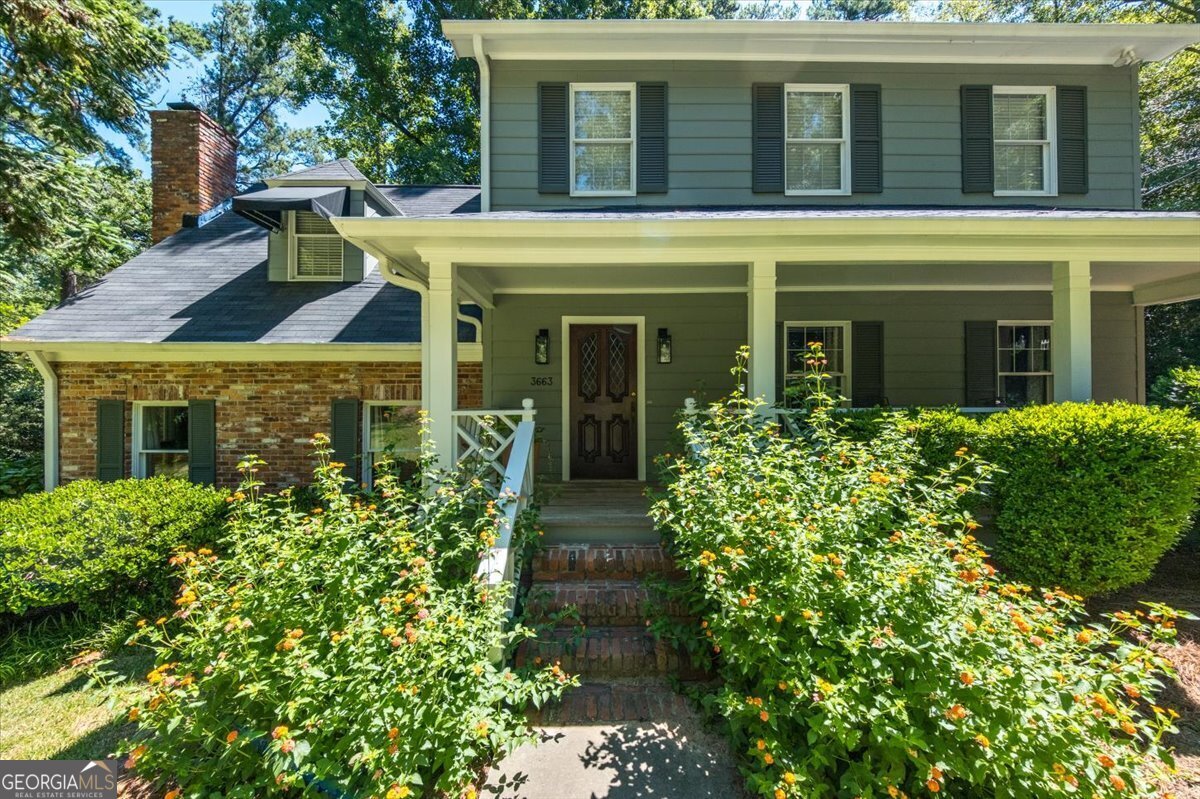 front view of a house with a space of the house