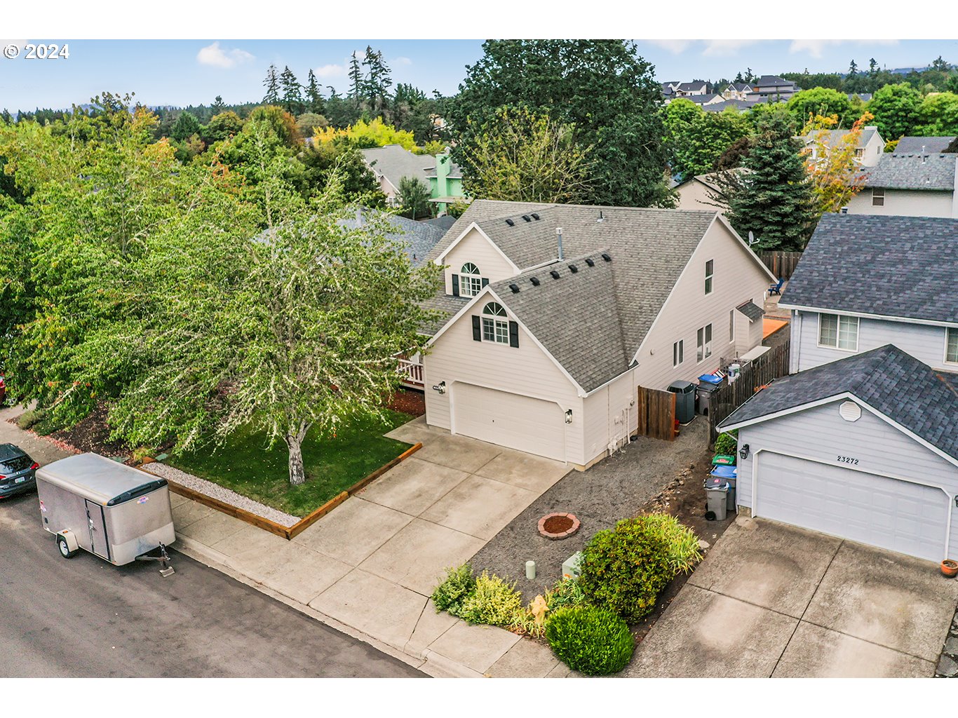 an aerial view of a house