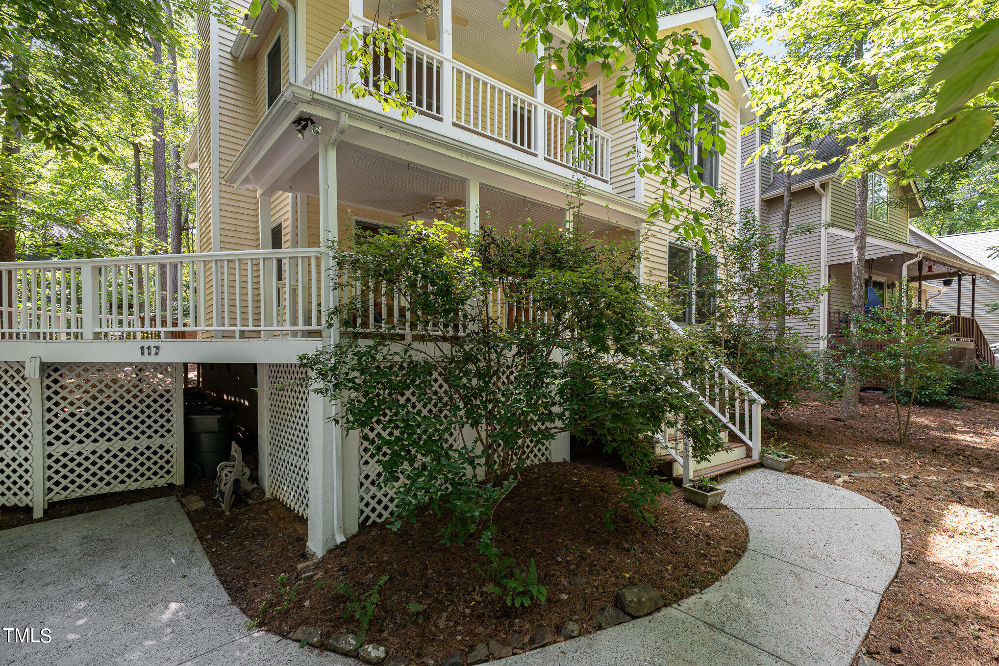 a view of a house with a balcony