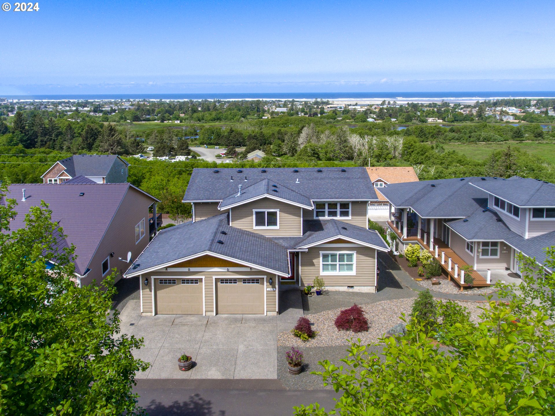 an aerial view of a house