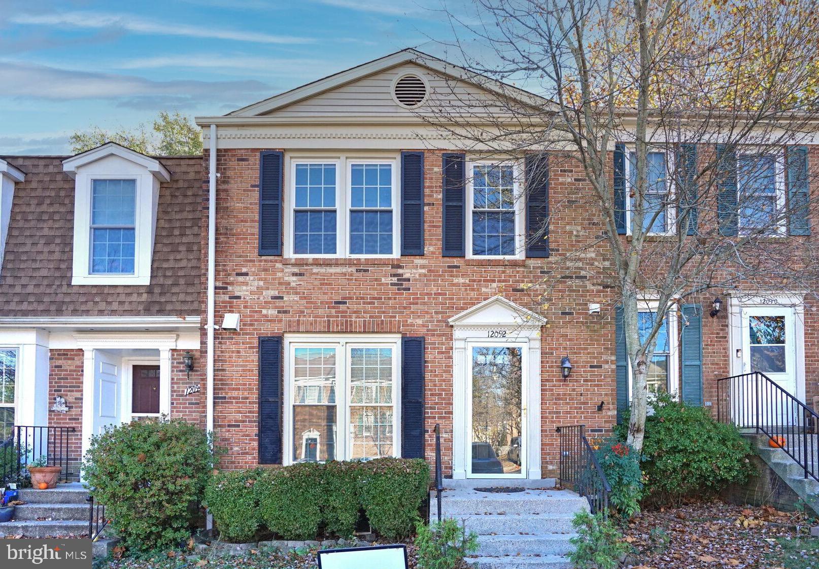 front view of a brick house