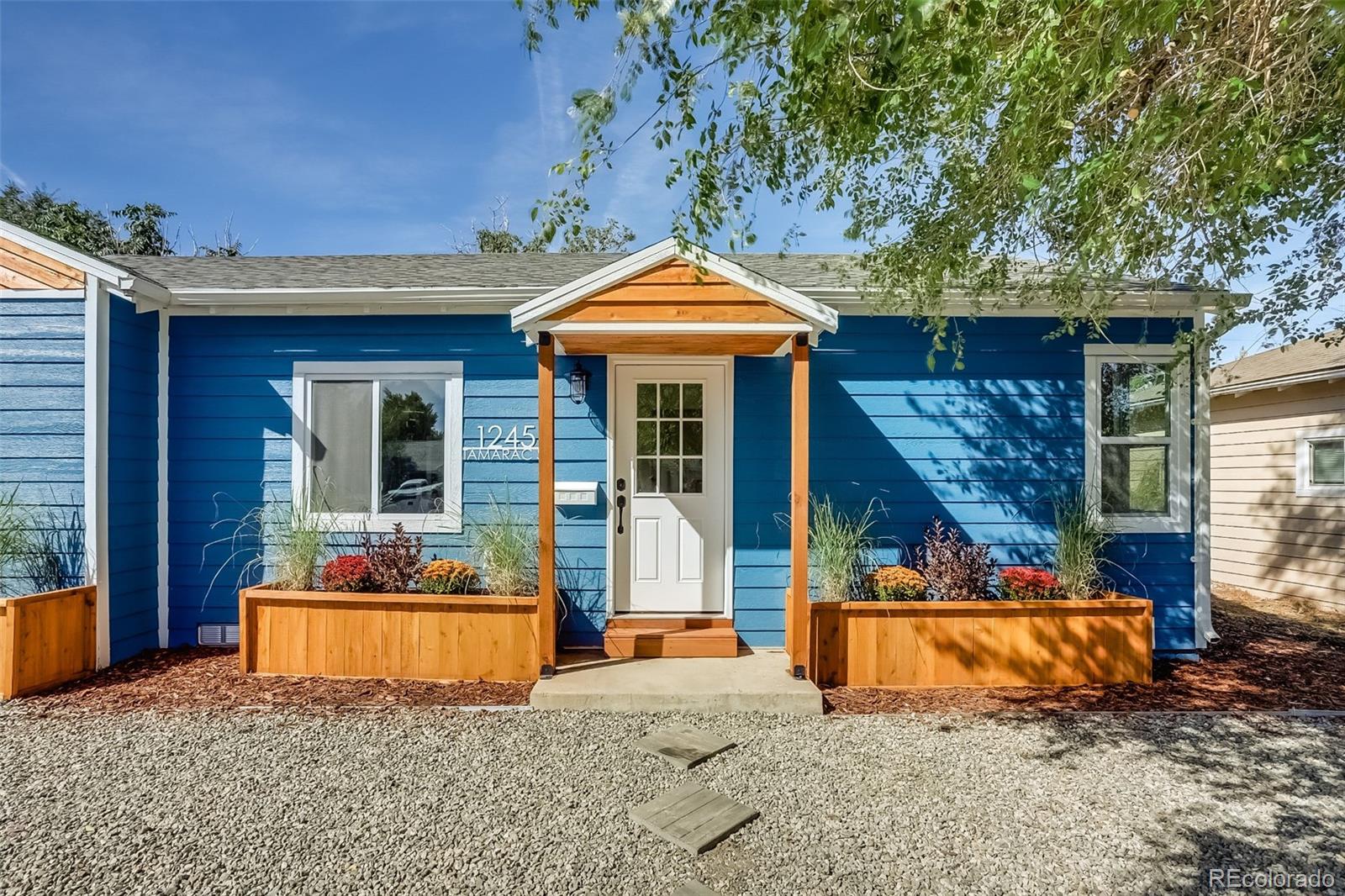 a front view of a house with entertaining space