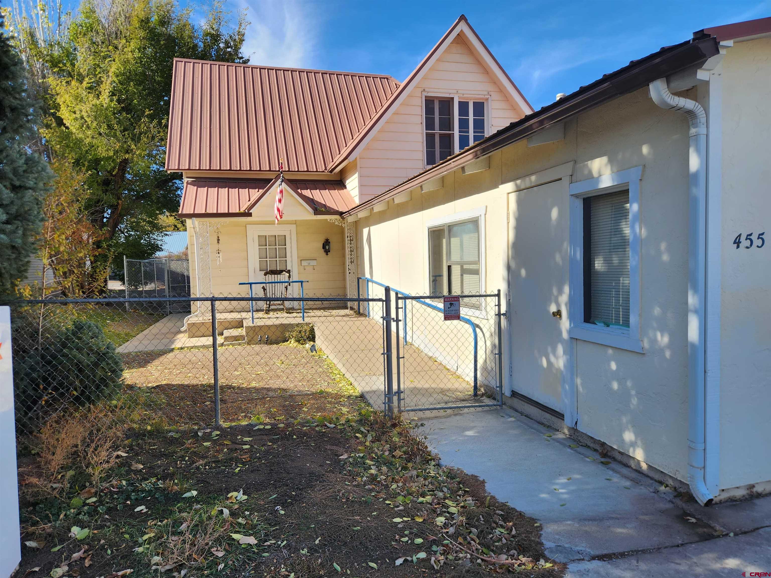 a view of a house with a patio