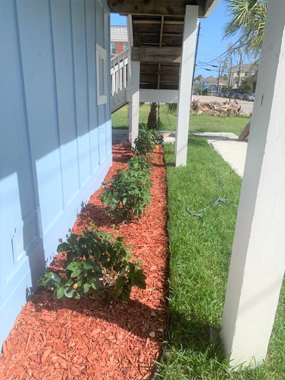 a view of a back yard with green space