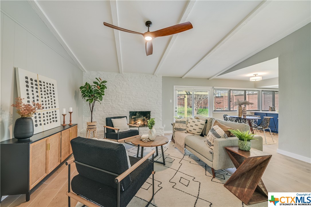 a living room with furniture