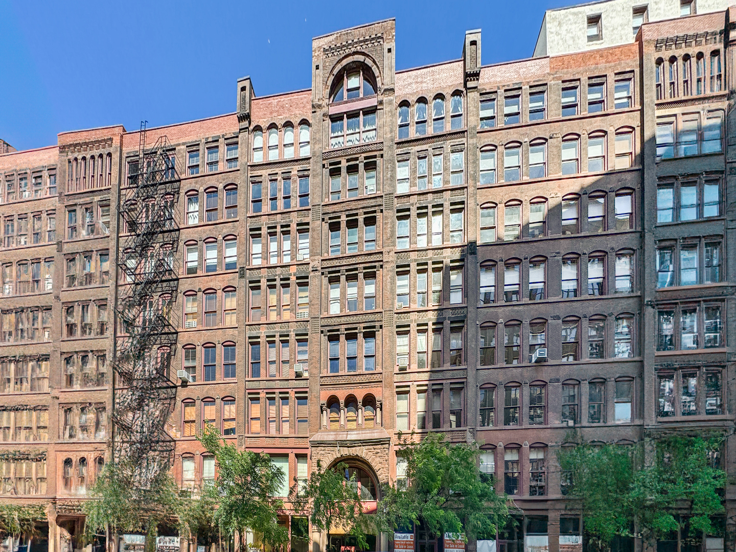 a front view of a building