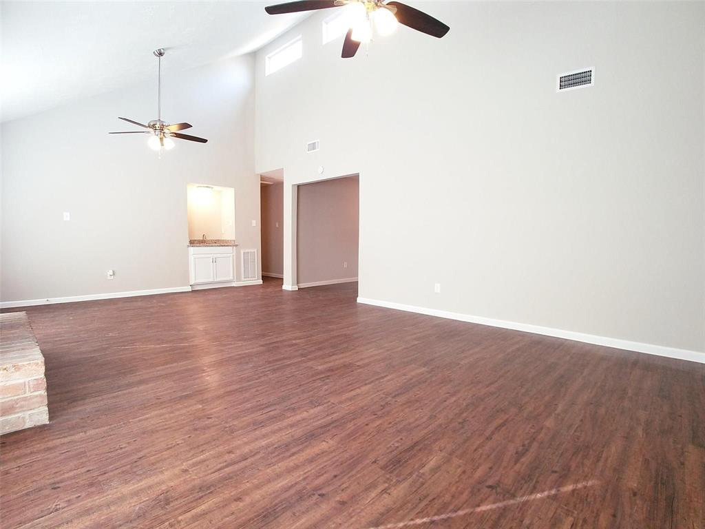 living room with bar area