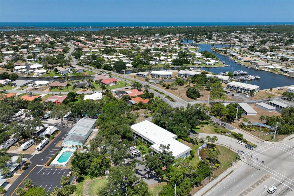 an aerial view of multiple house