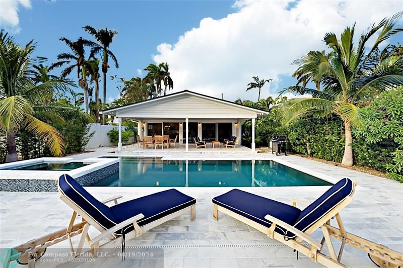 a view of house with a swimming pool