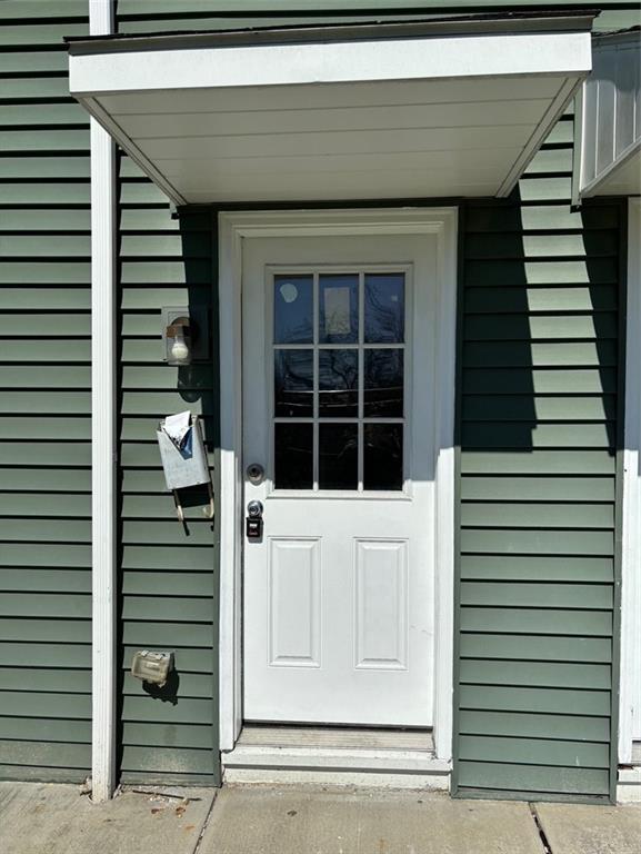 a front view of a house with a window