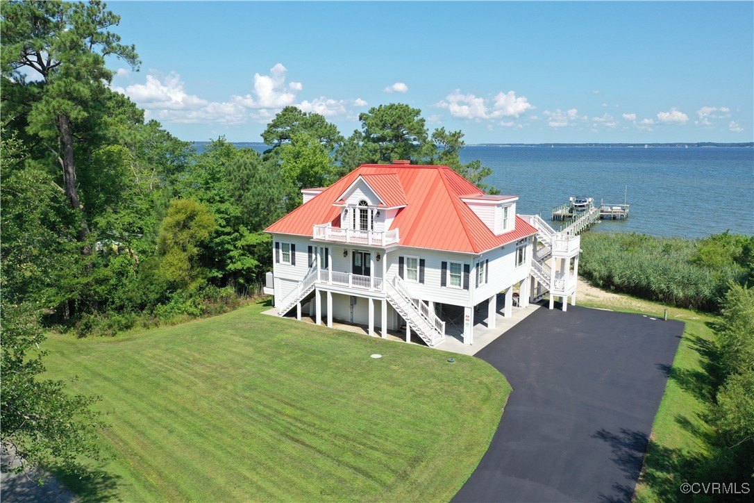 an aerial view of a house