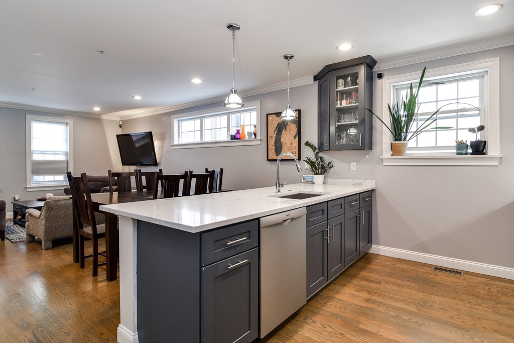 a kitchen with lots of counter top space