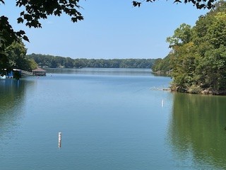 a view of lake with mountain