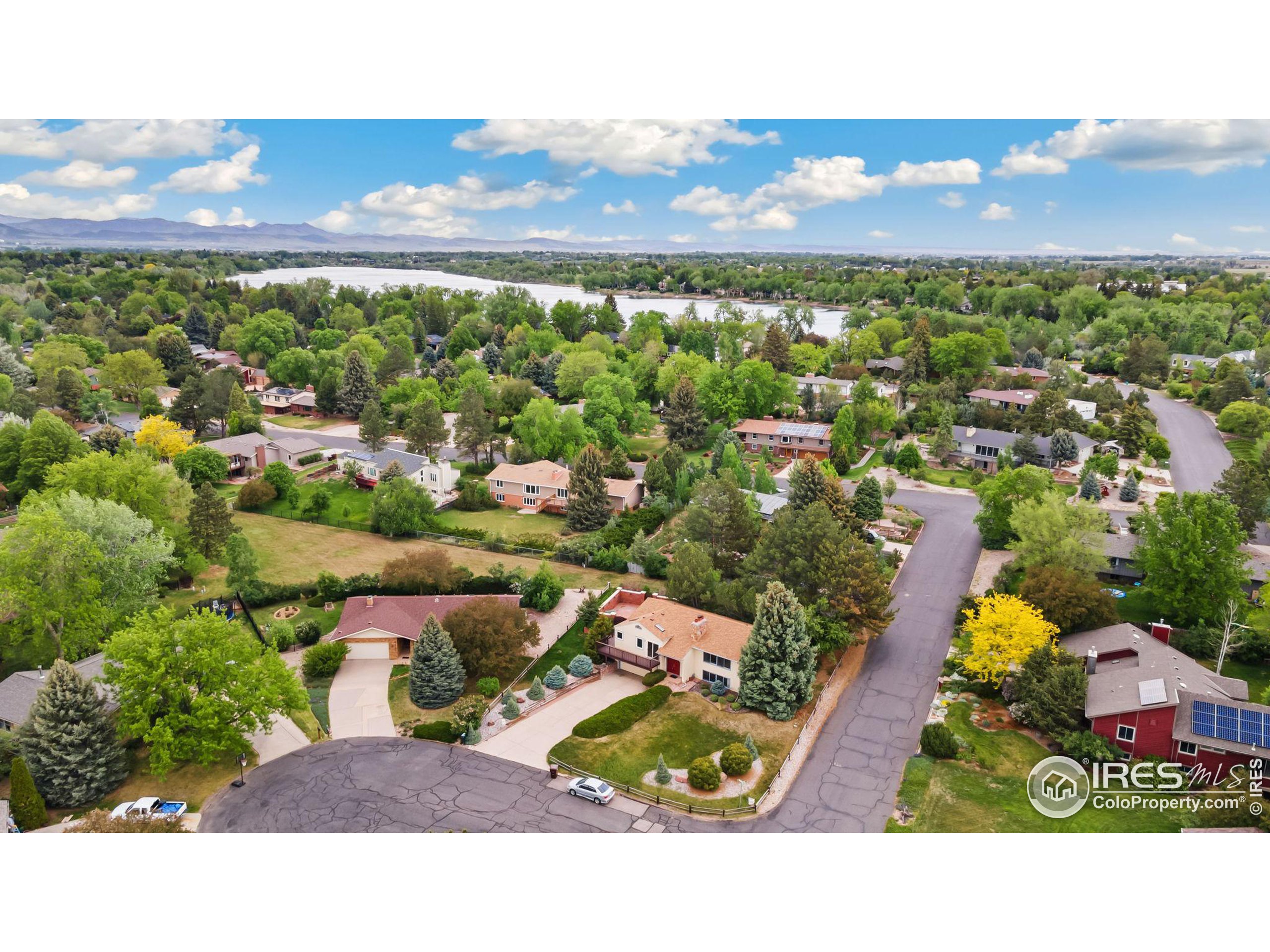 an aerial view of a house