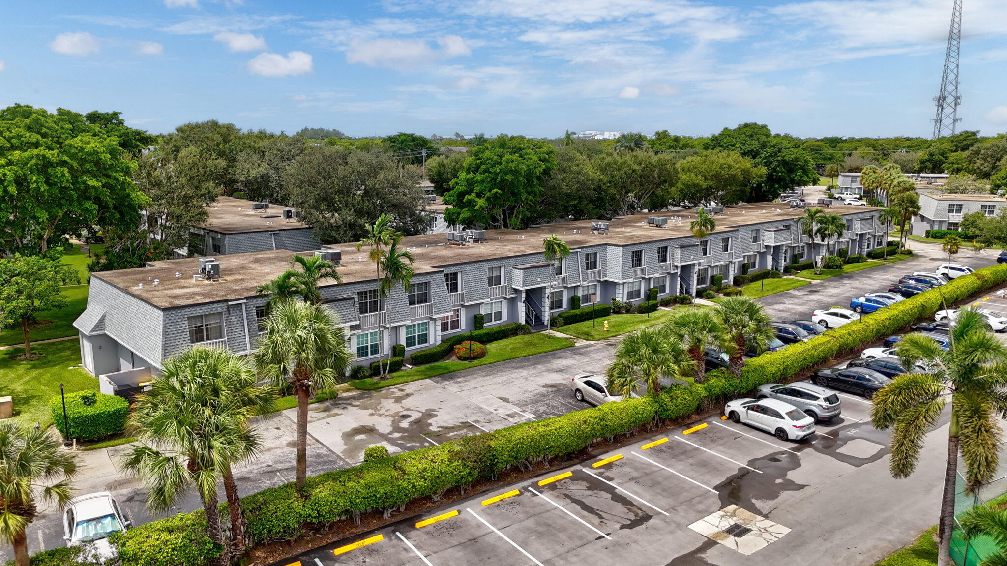 an aerial view of multiple house