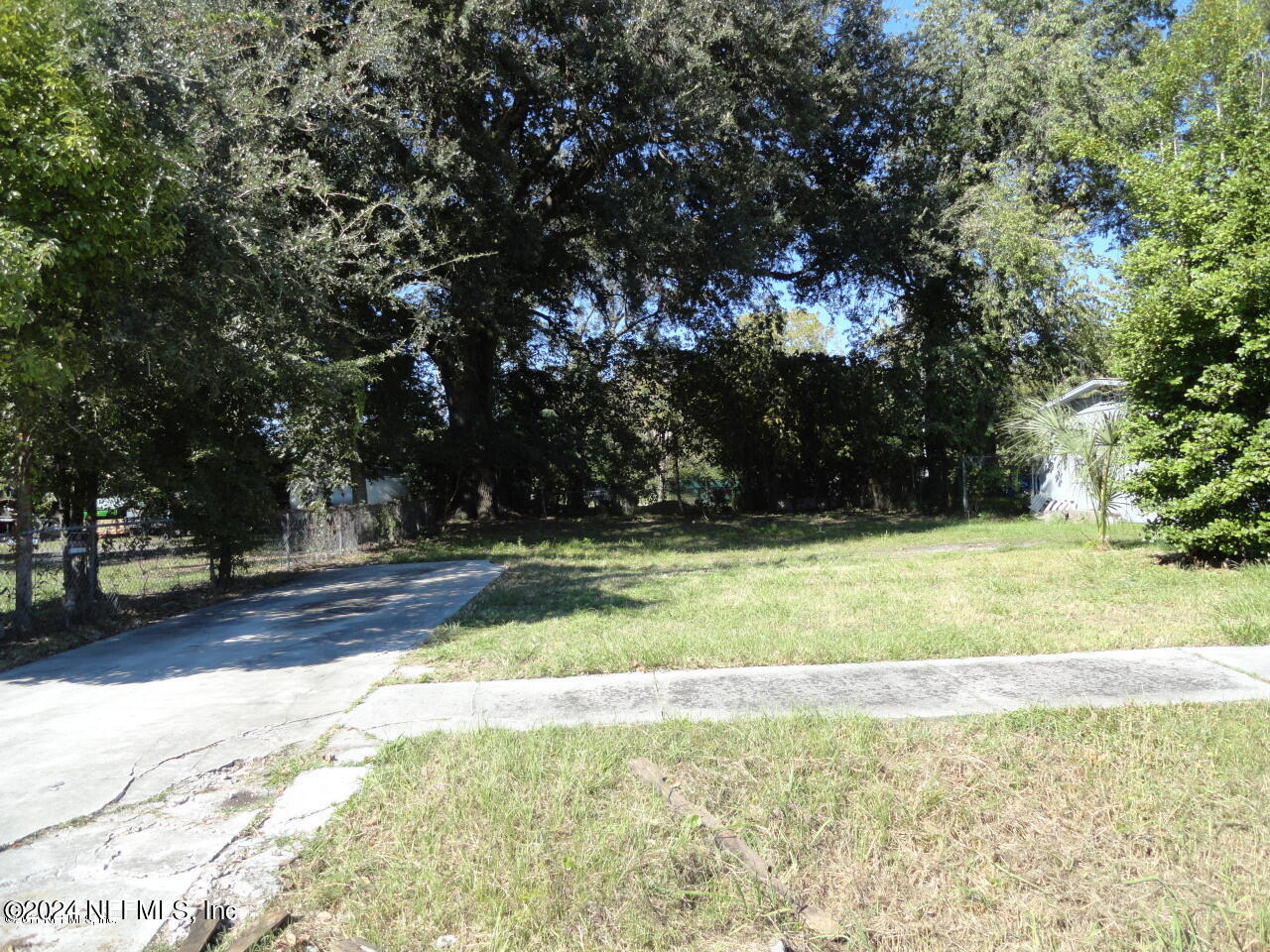 a view of yard with trees