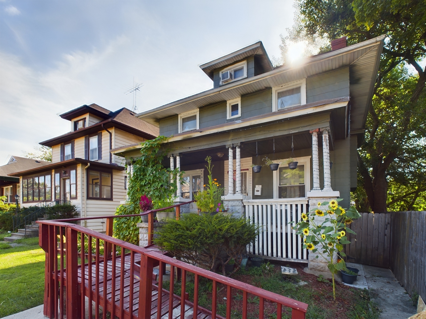 front view of a house with a porch