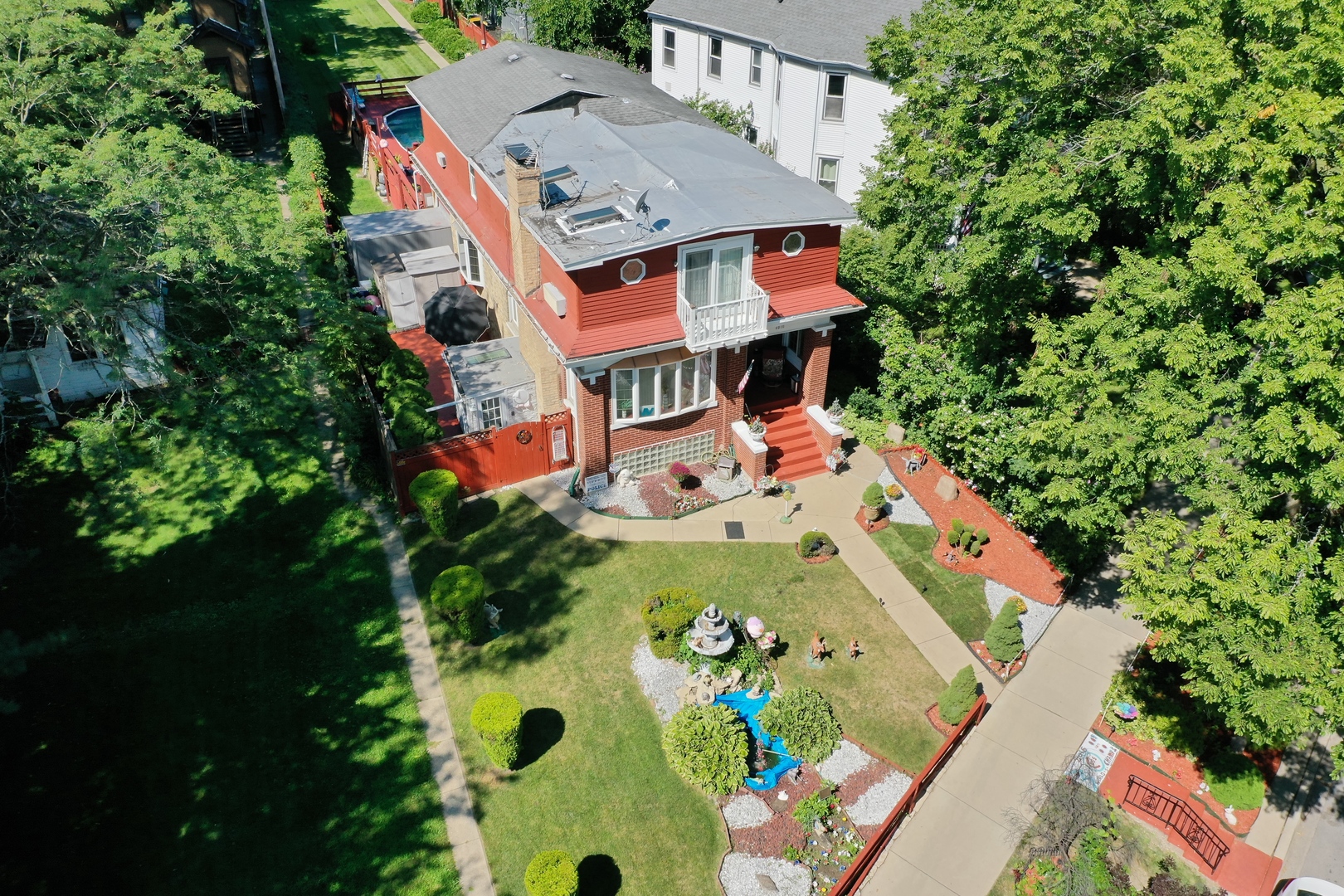 an aerial view of a house