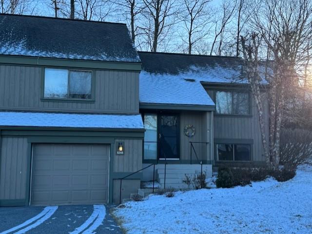 View of front of home with a garage