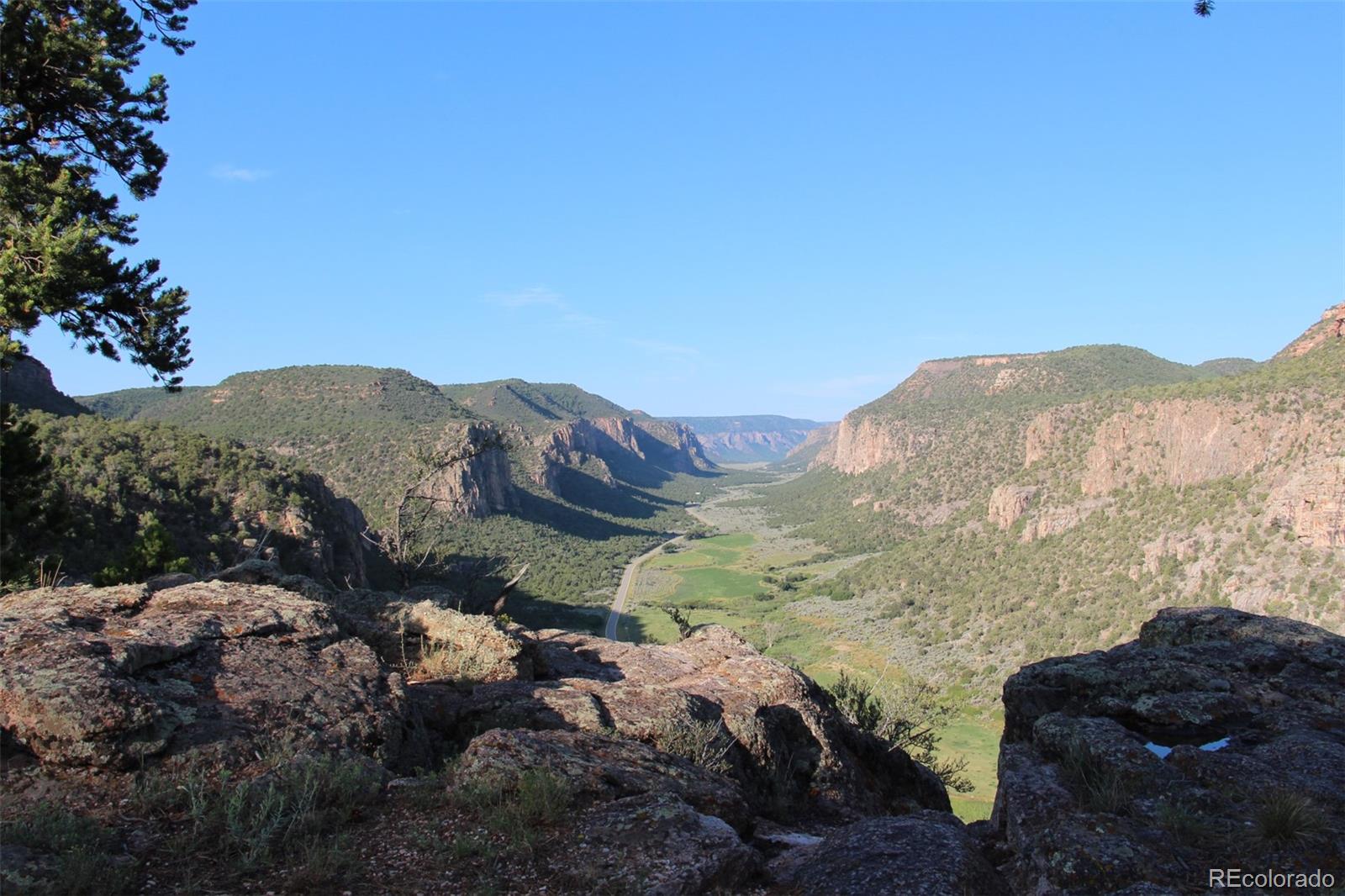 a view of a mountain range with lush green forest