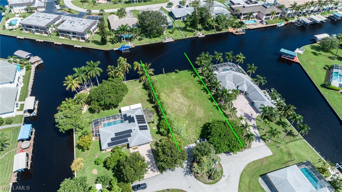 an aerial view of a house