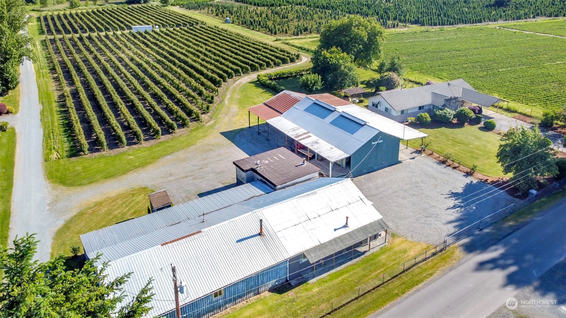 an aerial view of a house