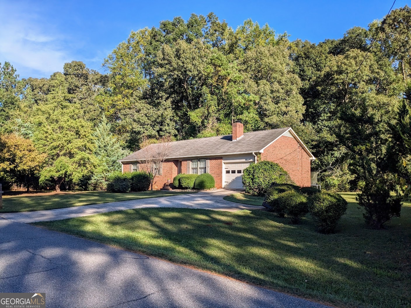 a view of a house with a yard and tree s