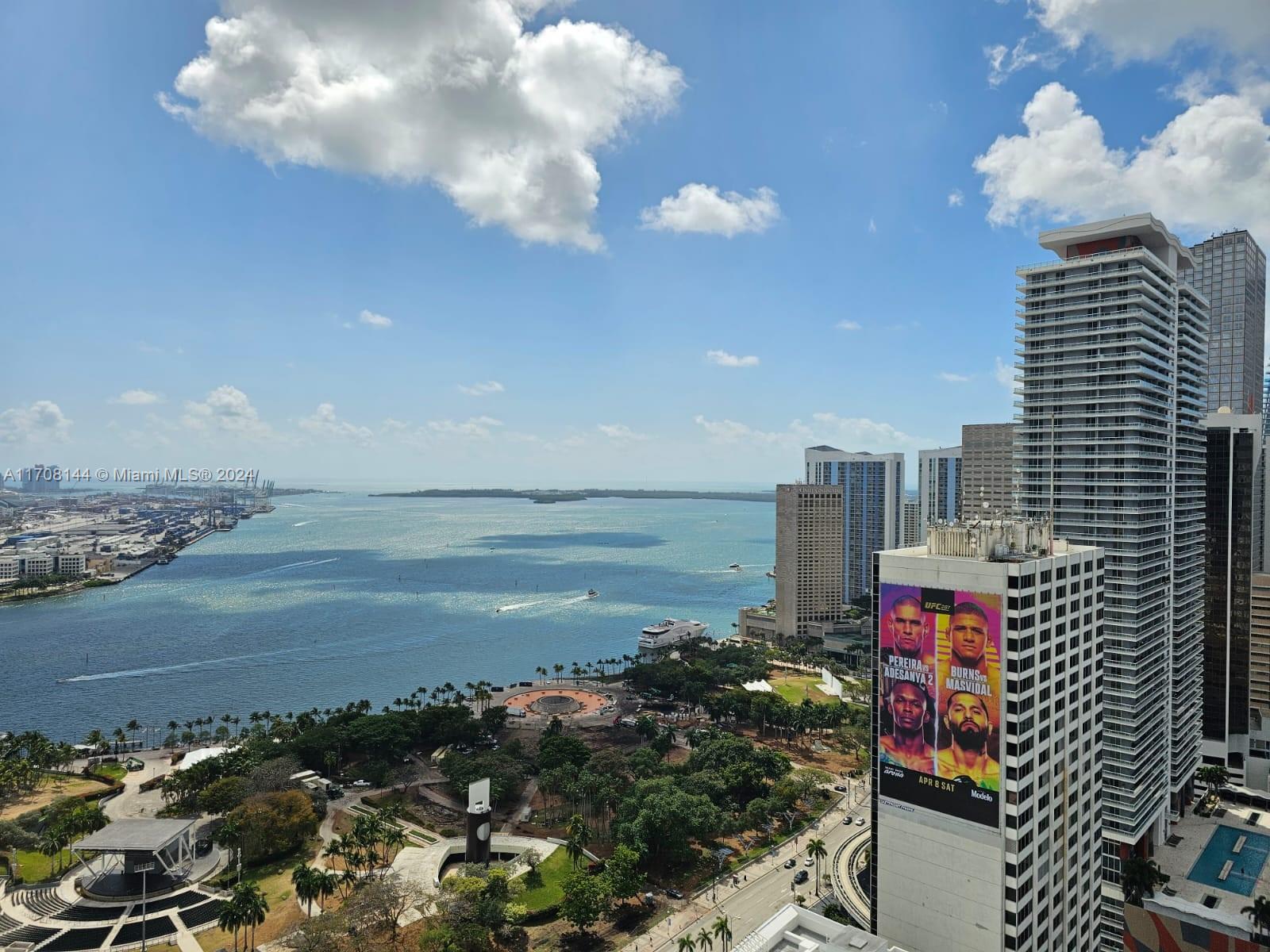 a city view with tall buildings