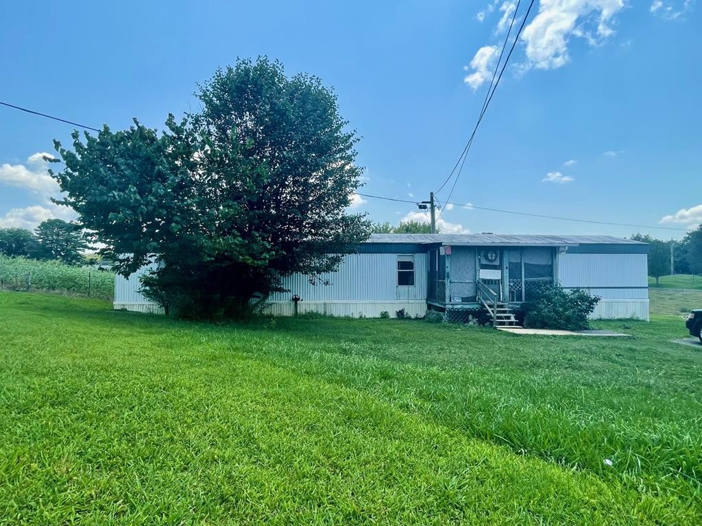 a view of a house with a backyard