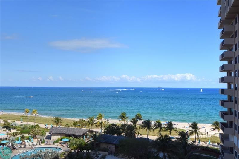 a view of an ocean and beach