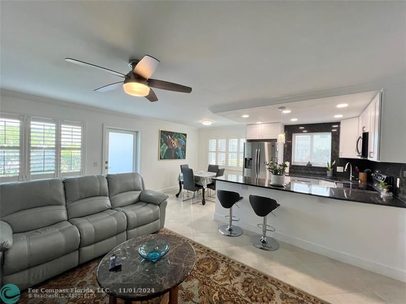 OPEN KITCHEN AND LIVING AREA