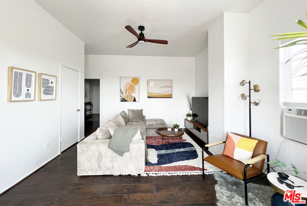 a living room with furniture